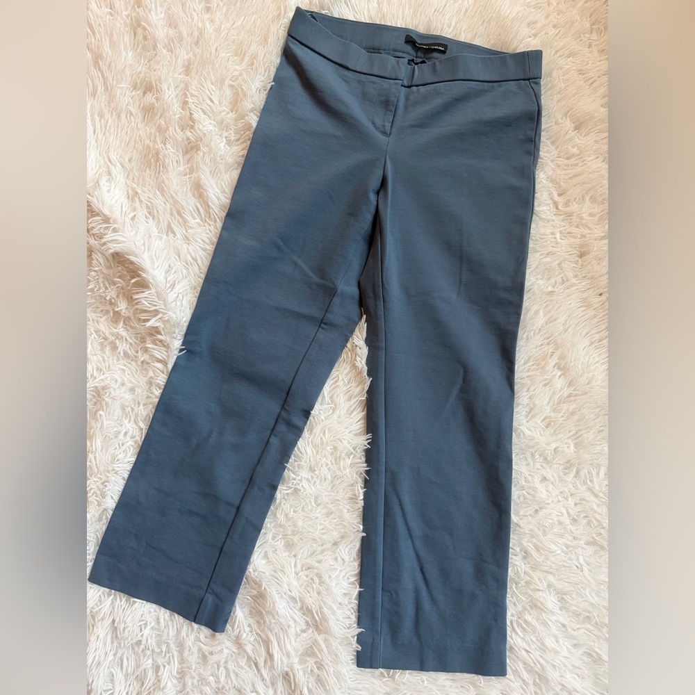 Amanda + Chelsea Pull-On Dress Pants Blue Elastic Waist Slim Ankle Size 6